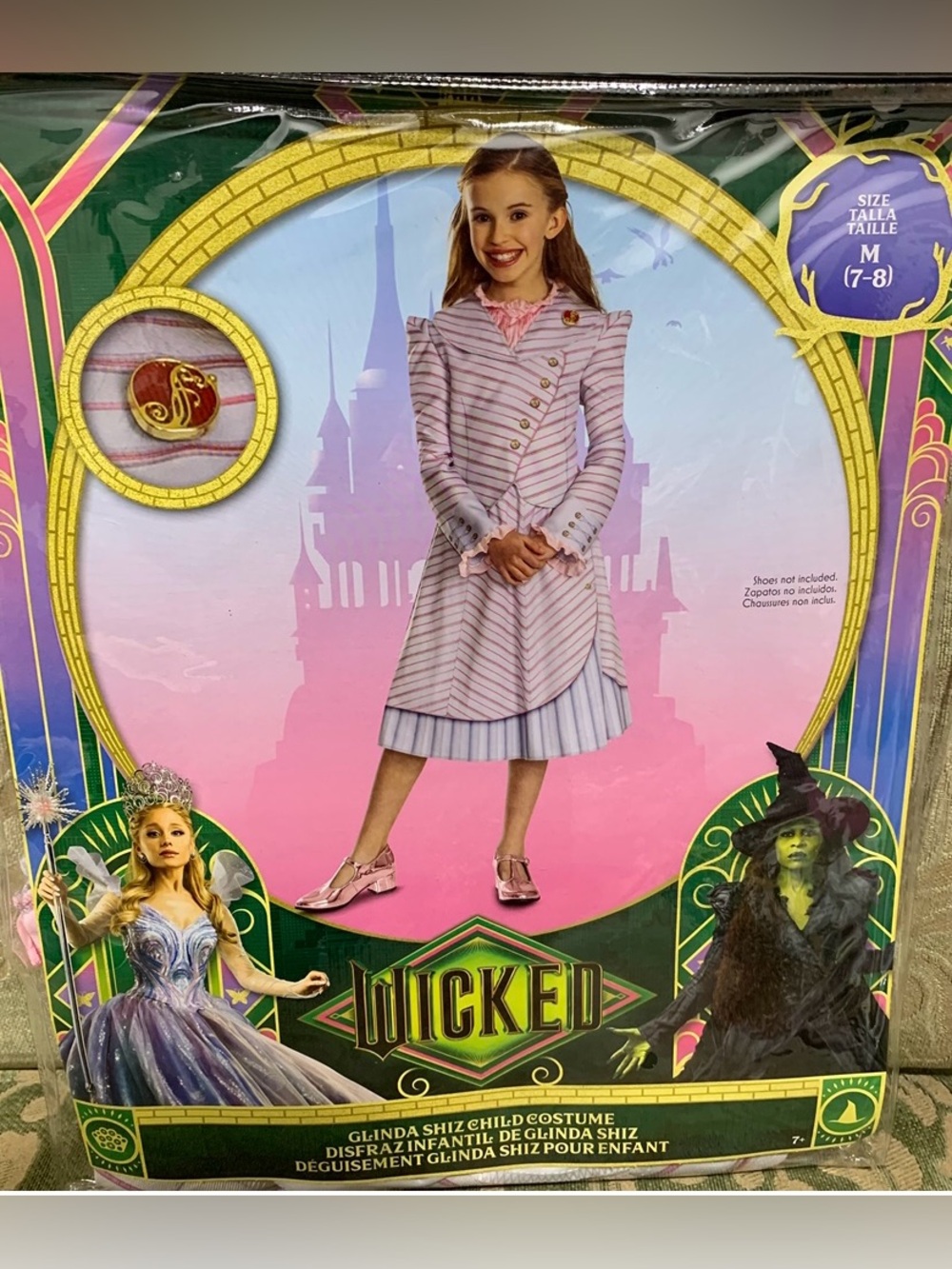 New Disguise Wicked Glinda Shiz Costume child girl Size 7/8